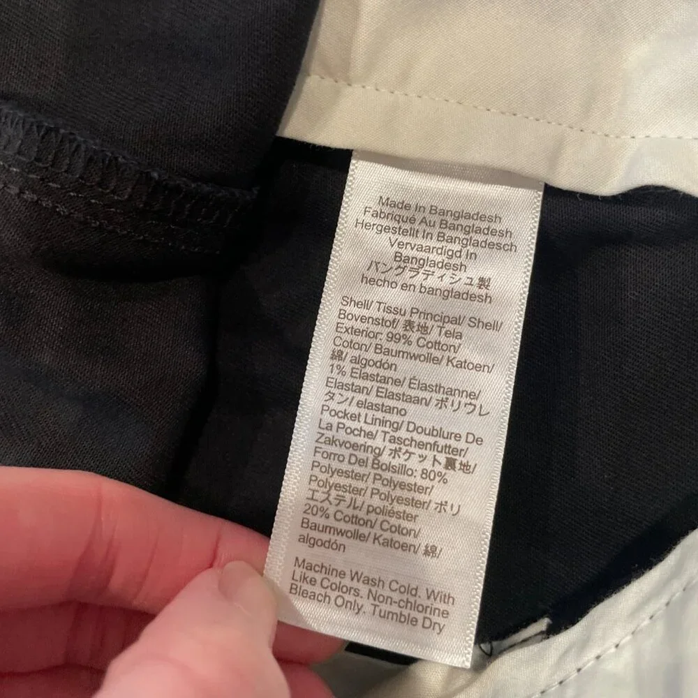 NWT J.Crew Factory 38x32 Straight Fit Flex Chino Pants Black Workwear Office